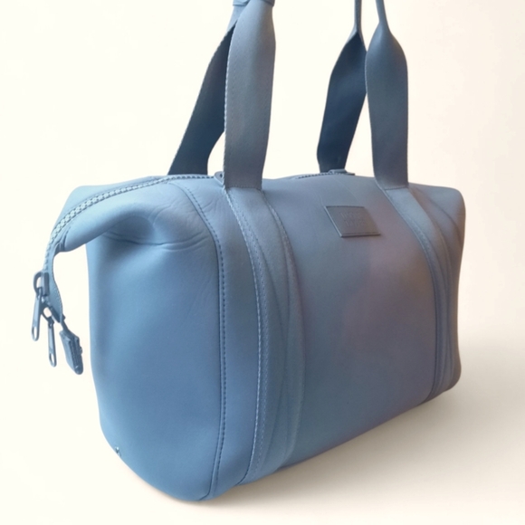 DAGNE DOVER Landon Ash Blue Neoprene Duffle Work Tote Gym Office Carry-On Travel - Picture 10 of 16